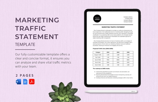 Marketing Traffic Statement Template