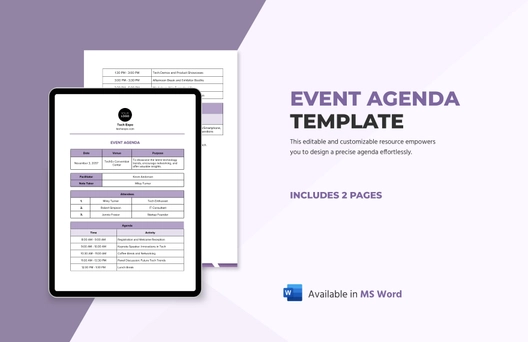 Event Agenda Template Event Agenda Template