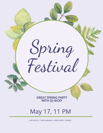 Free Spring Festival Flyer Template to Edit Online