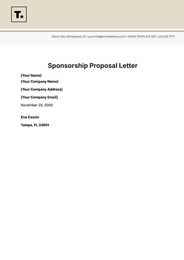 Free Sponsorship Proposal Letter Template to Edit Online