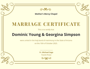 Free Marriage Certificate Template to Edit Online