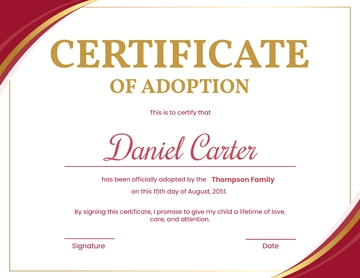 Adoption Certificate Template - Edit Online & Download