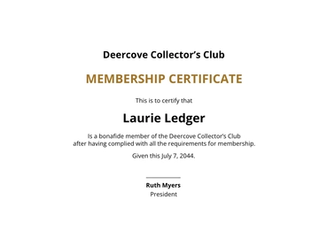 Free Club Membership Certificate Template to Edit Online