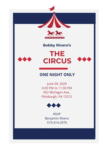 Free Circus Invitation Template to Edit Online