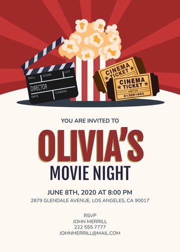 Movie Night Invitation Template - Edit Online & Download