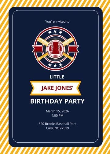 Free Baseball Invitation Template to Edit Online