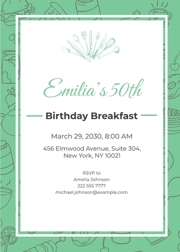 Birthday Breakfast Invitation Template - Edit Online & Download