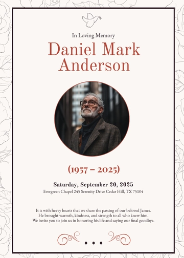 Free Simple Funeral Invitation Template to Edit Online