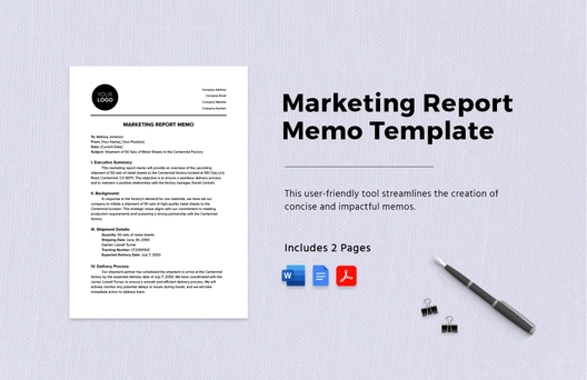 Marketing Report Memo Template