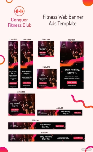 Fitness Web Banner Ads Template