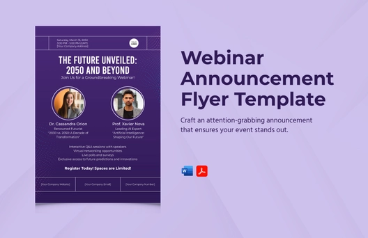 Webinar Announcement Flyer Template