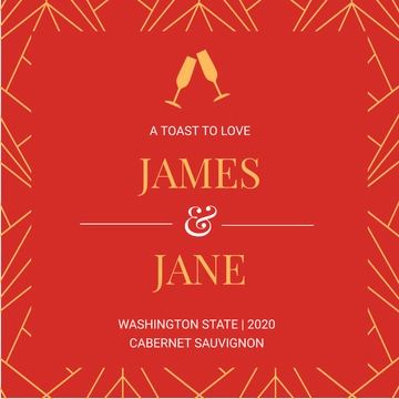 Free Newlyweds Wedding Label Template to Edit Online
