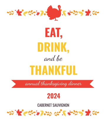 Free Thanksgiving Wine Bottle Label Template to Edit Online