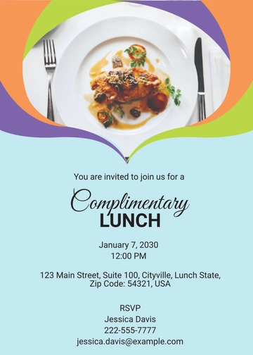 Free Complimentary Lunch Invitation Template to Edit Online