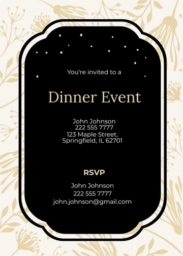 Free Dinner Invitation Template to Edit Online