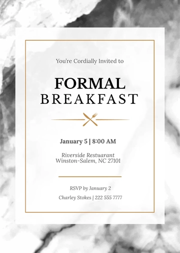 Free Formal Breakfast Invitation Template to Edit Online