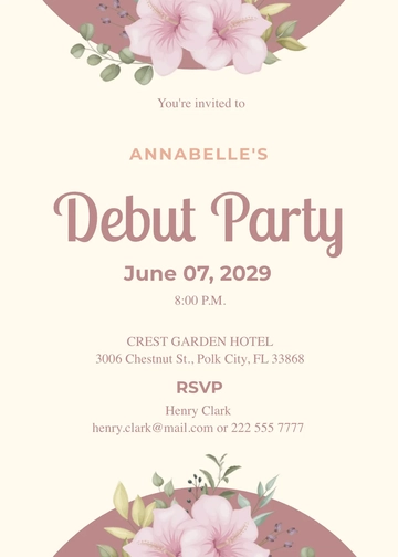 Formal Debut Invitation Template - Edit Online & Download