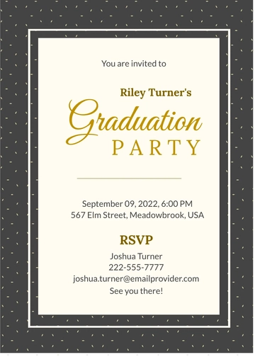 Free Sample Graduation Invitation Template to Edit Online