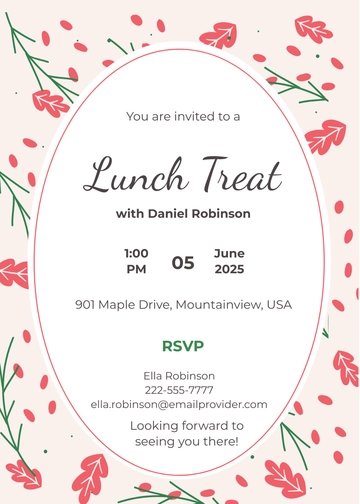 Free Sample Lunch Invitation Template to Edit Online