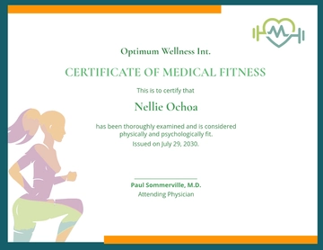 Free Medical Fitness Certificate Template to Edit Online