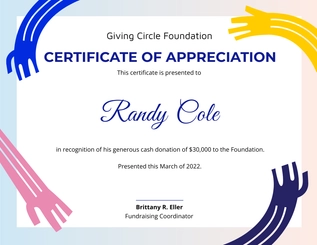 Free Donation Certificate  Template to Edit Online