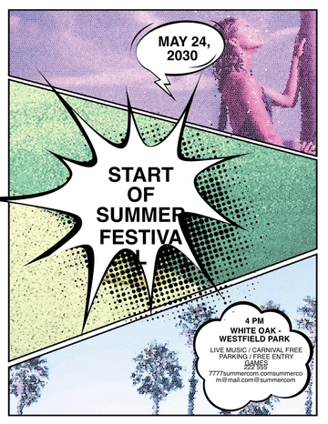 Free Comic Summer Flyer Template to Edit Online