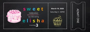 Free Birthday Admission Ticket Template to Edit Online