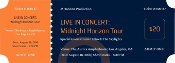 Free Concert Admission Ticket Template to Edit Online