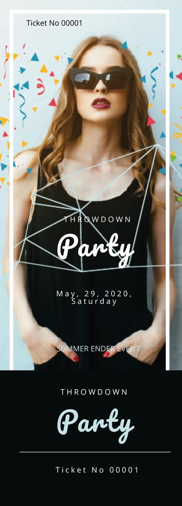 Free Party Admission Ticket Template to Edit Online