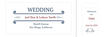Free Wedding Admission Ticket Template to Edit Online