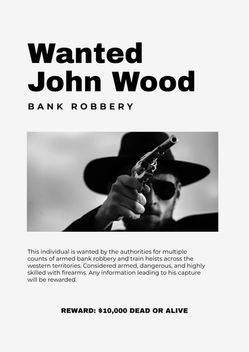 Free Wanted Poster Template to Edit Online