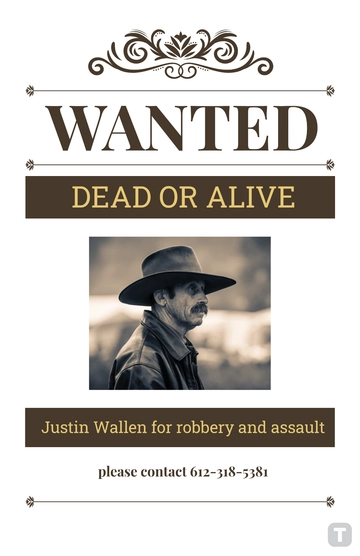 Free Blank Wanted Poster Template to Edit Online