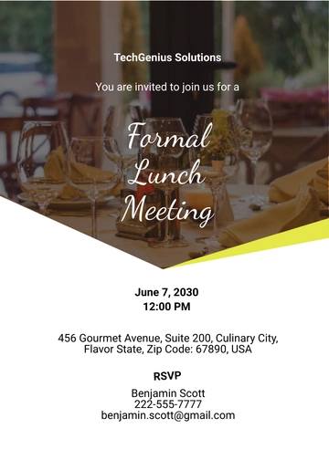 Free Formal Lunch Invitation Template to Edit Online