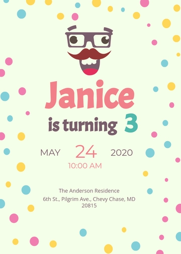 Free Funny Kid%27s Party Invitation Template to Edit Online