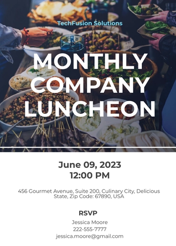 Free Company Luncheon Invitation Template to Edit Online