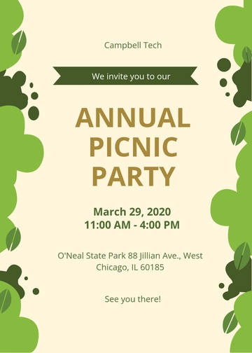 Free Office Picnic Invitation Template to Edit Online