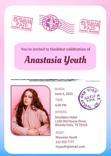 Passport Debut Invitation Template - Edit Online & Download