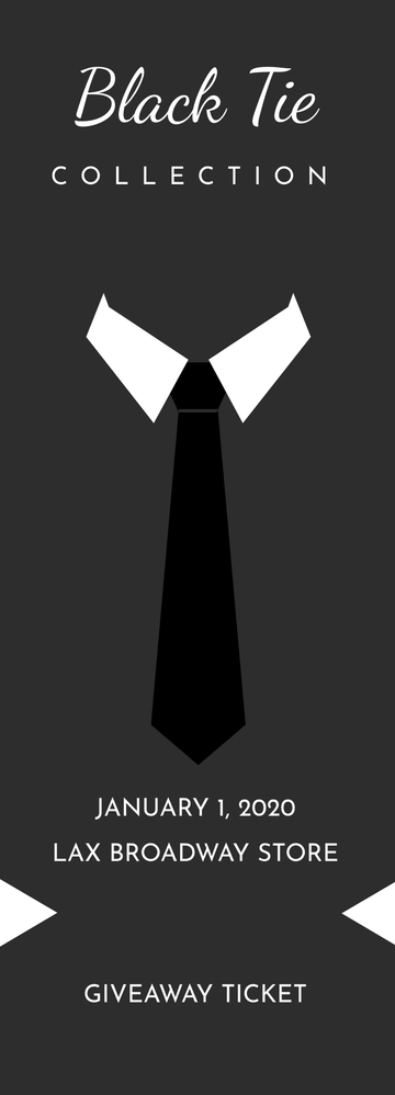 Free Black Tie Ticket Template to Edit Online