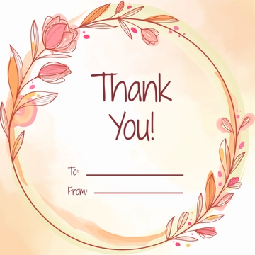 Free Round Thank You Tag Template to Edit Online