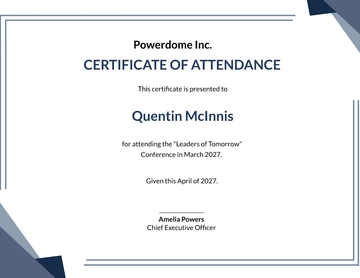 Free Conference Attendance Certificate Template to Edit Online