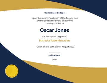 Free Diploma of Graduation Certificate Template to Edit Online