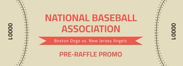 Free Baseball Raffle Ticket Template to Edit Online