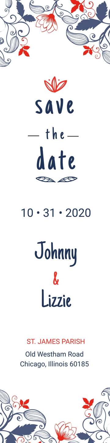 Free Save the Date Bookmark Template to Edit Online