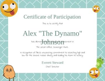Free Funny Participation Certificate Template to Edit Online