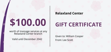 Free Massage Gift Certificate Template to Edit Online