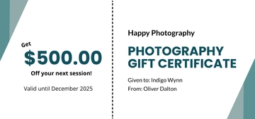 Free Photography Gift Certificate Template to Edit Online Free Photography Gift Certificate Template to Edit Online