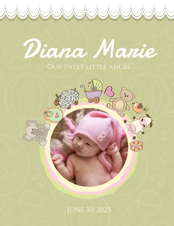 Free Baby Book Cover Template to Edit Online