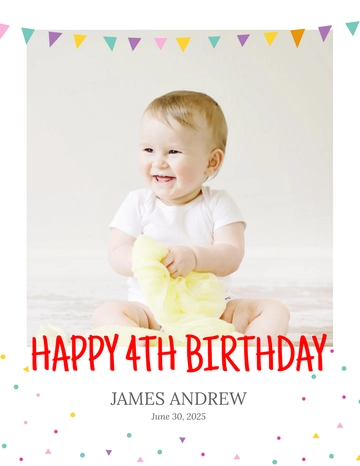 Free Birthday Photo Book Cover Template to Edit Online