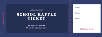 Free School Raffle Ticket Template to Edit Online