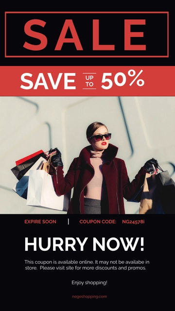 Free Coupon Code Digital Signage Template to Edit Online